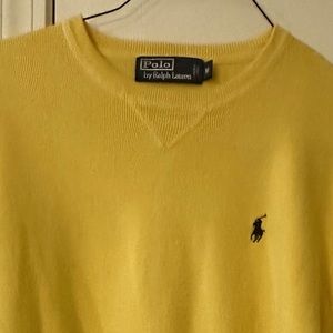 Follow Ralph Lauren sweater, size medium yellow with navy polo horse emblem